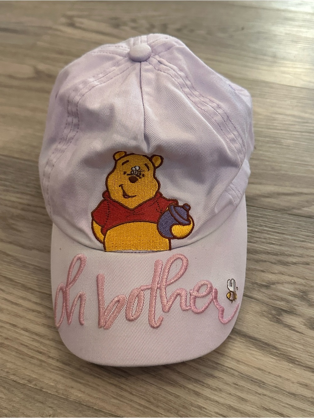 Lilac Winnie the Pooh Embroidered Baseball Cap - "Oh Bother"